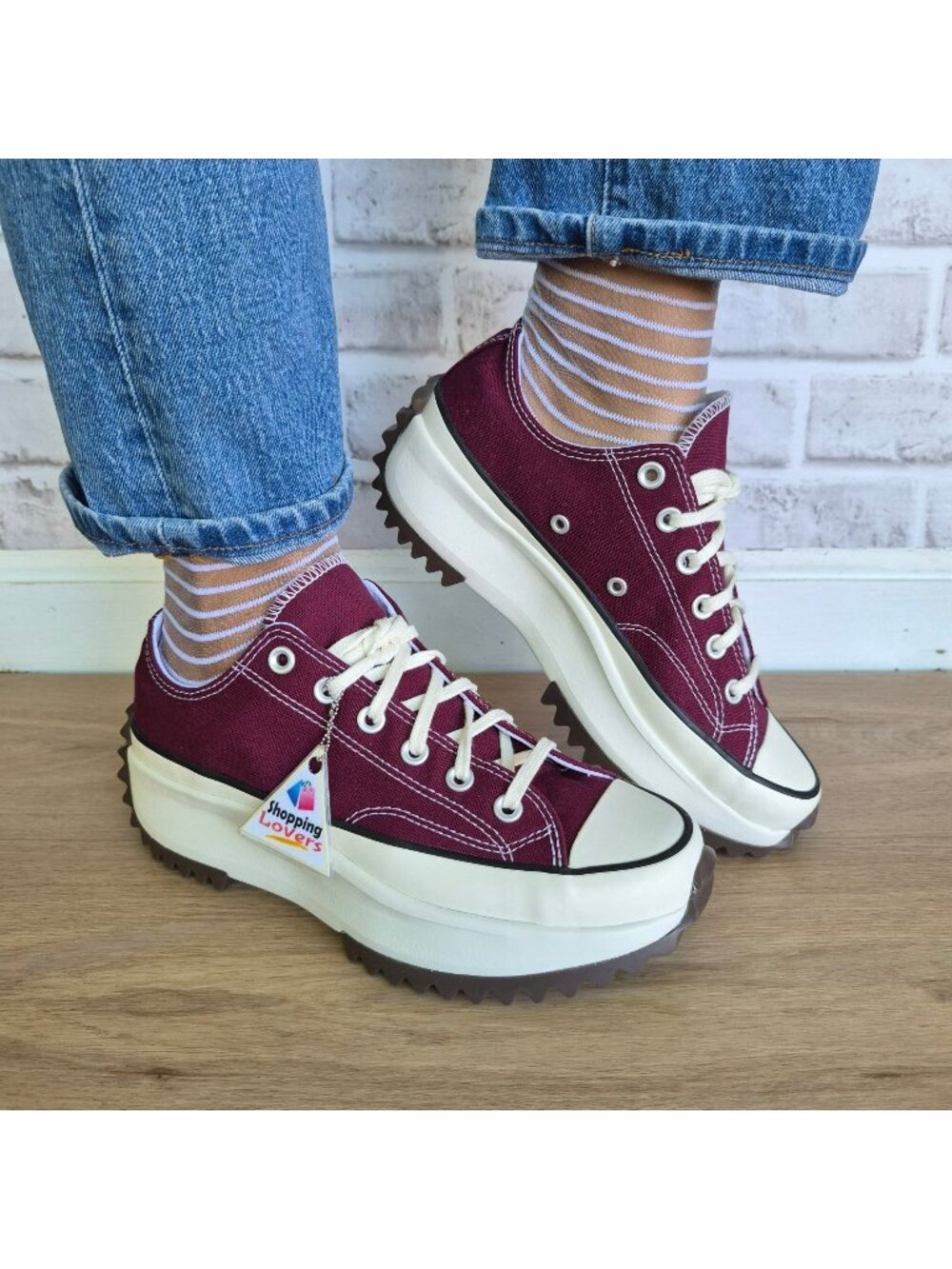 ⭐Converse Run Star Hike Platform Low Sz 8 Womens shoes Sneaker Burgundy A20373C